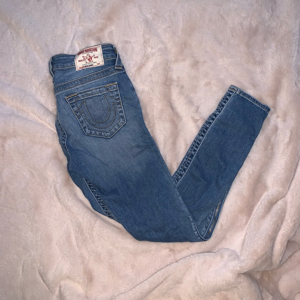 True Religion Size Zip Jeans, EUC Size 27 wore 1ce - Picture 3 of 8